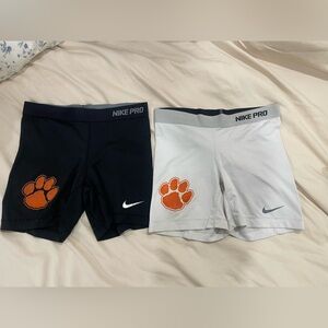 Nike pro Shorts - Black, White, and Orange Clemson